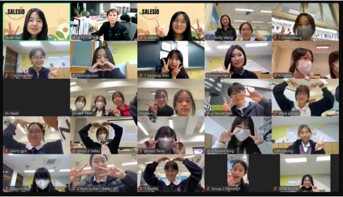 Online cultural exchange with Salesio Girl's Middle School